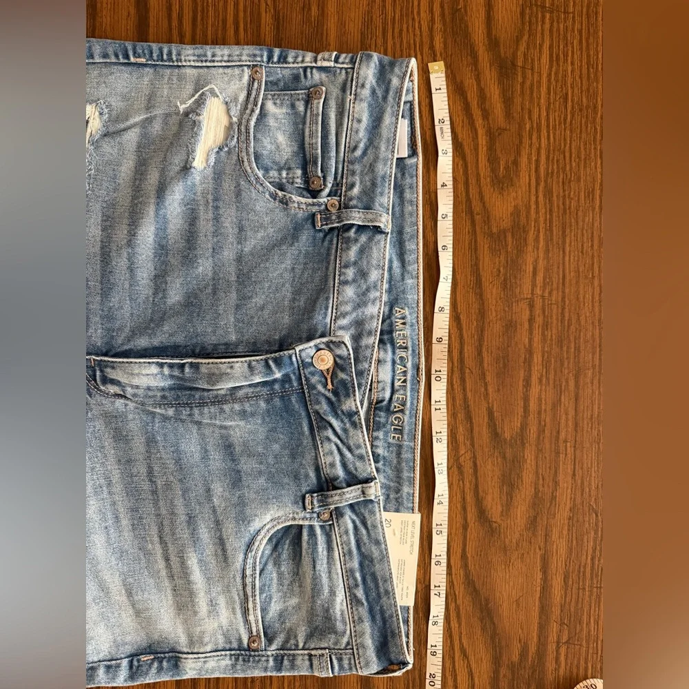 American Eagle Outfitters Light Blue Distressed Flare Jeans - Picture 6 of 8